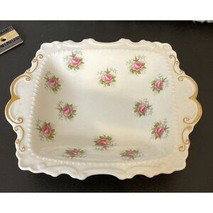 Royal Albert Forget Me Not Rose Square Sweet Meat Dish Bone China‎ England VTG